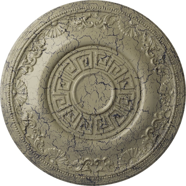 Ekena Millwork Nestor Ceiling Medallion (Fits Canopies up to 5"), 25 7/8"OD x 2 1/4"P, Castle Stone Crackle CM25NECSC - main